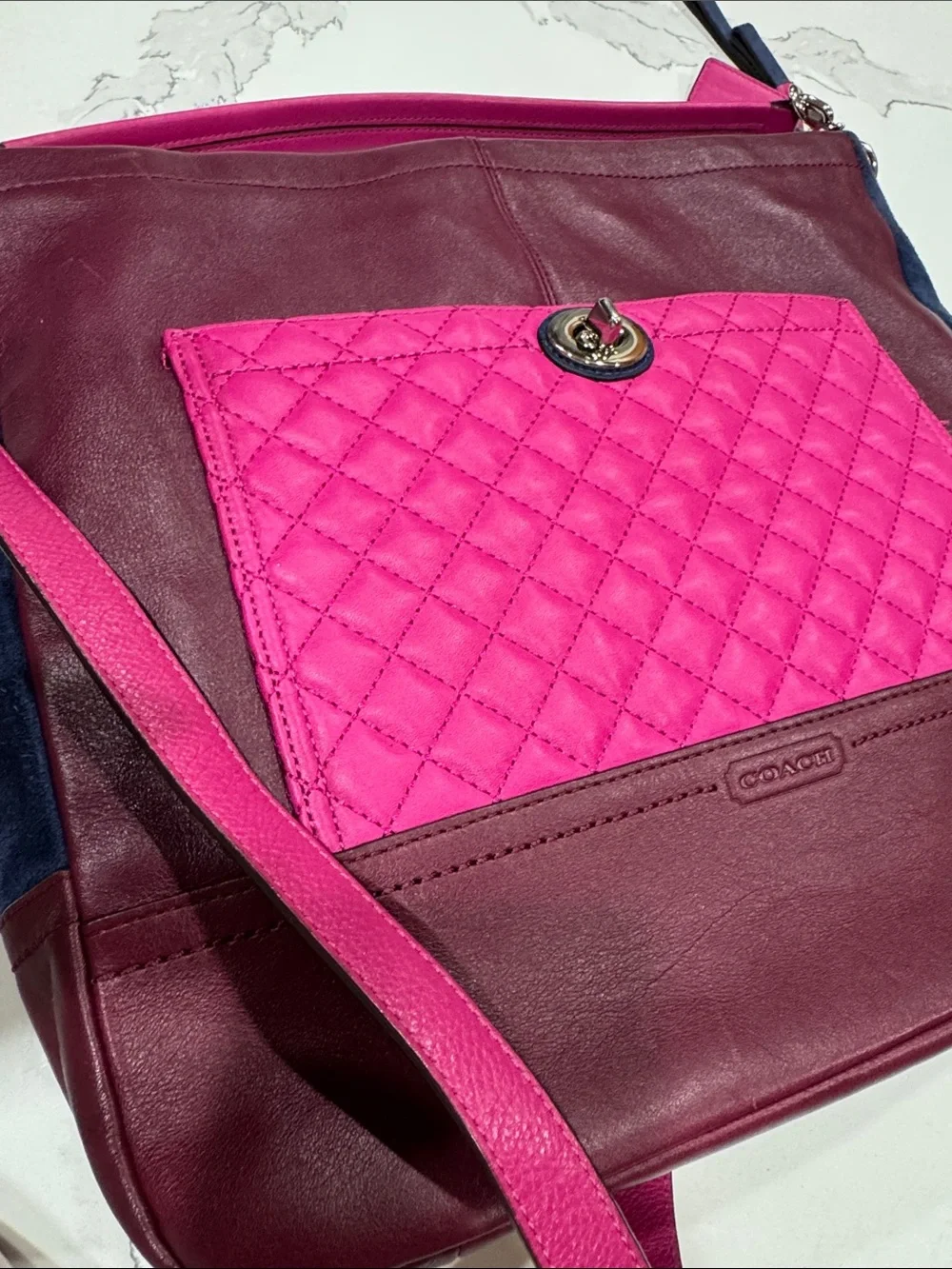 COACH Leather Bag with Crossbody Strap